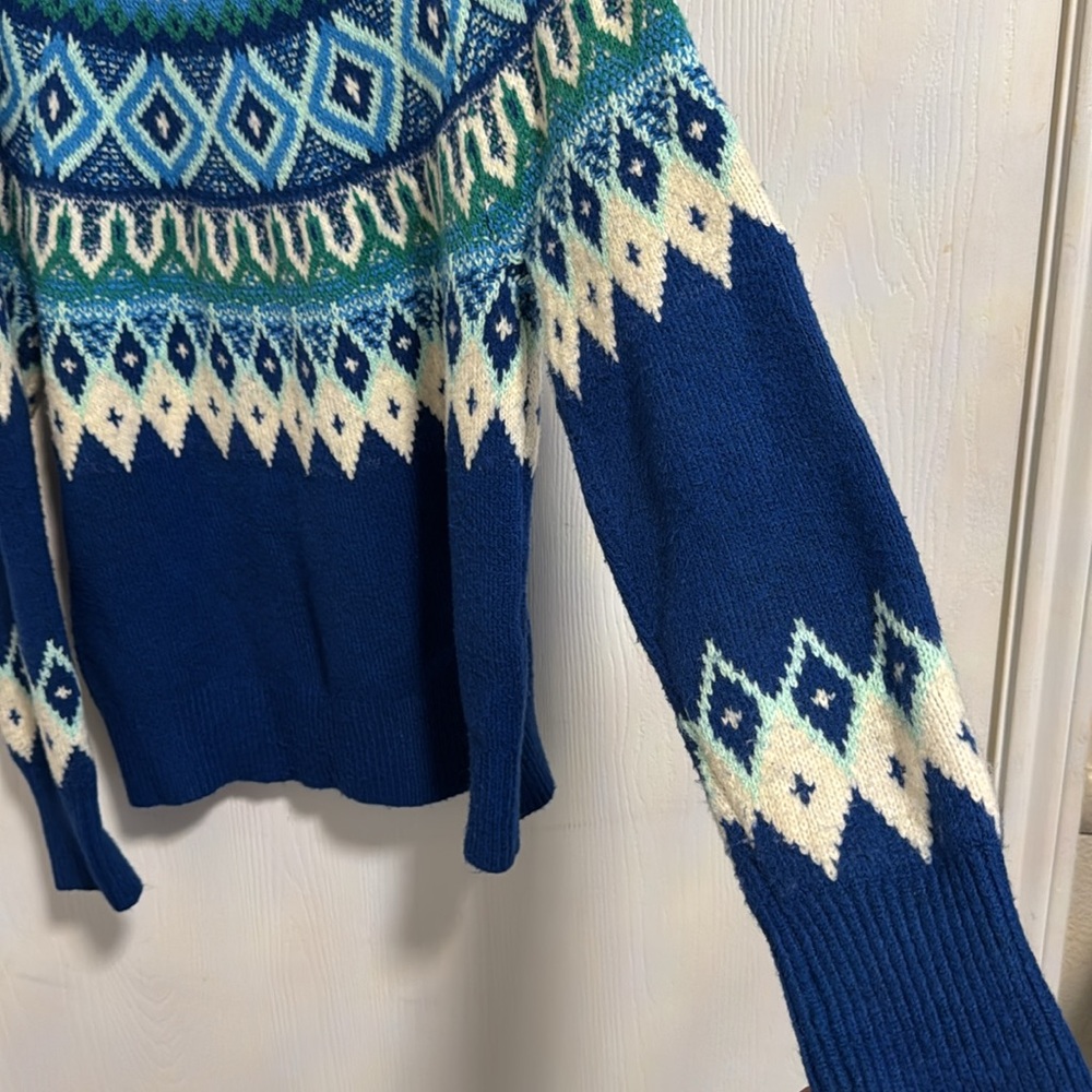 St. John’s Bay Women’s Medium Sweater Long Sleeve Geometric Knit Warm Winter Ski - Picture 10 of 11